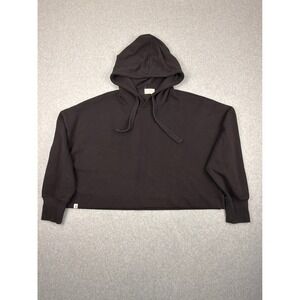 Simply Southern Collection Womens Black Cropped Hoodie Sweatshirt Small